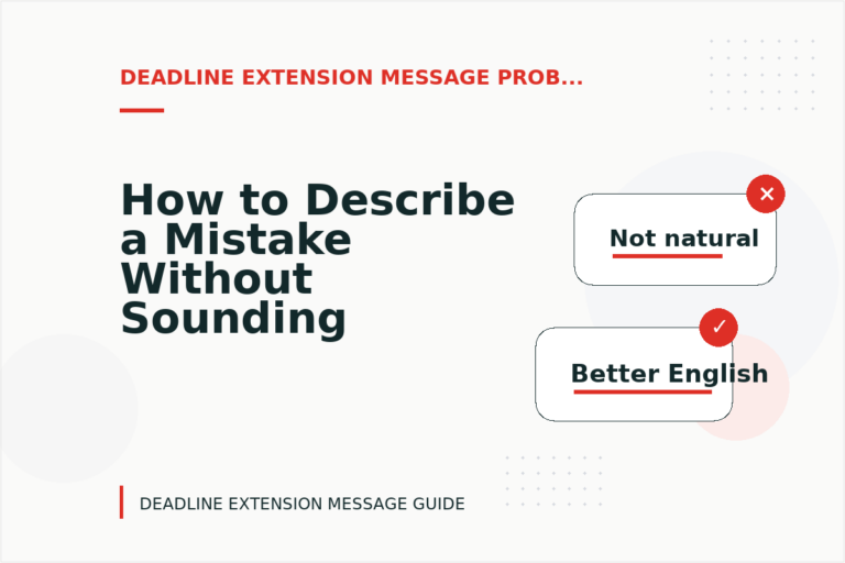 How to Describe a Mistake Without Sounding Rude in Deadline Extension Message English
