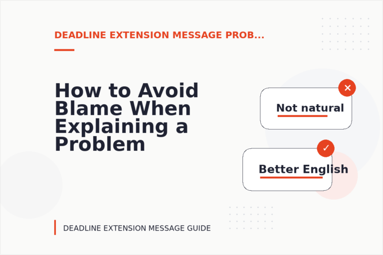 How to Avoid Blame When Explaining a Problem in Deadline Extension Message English