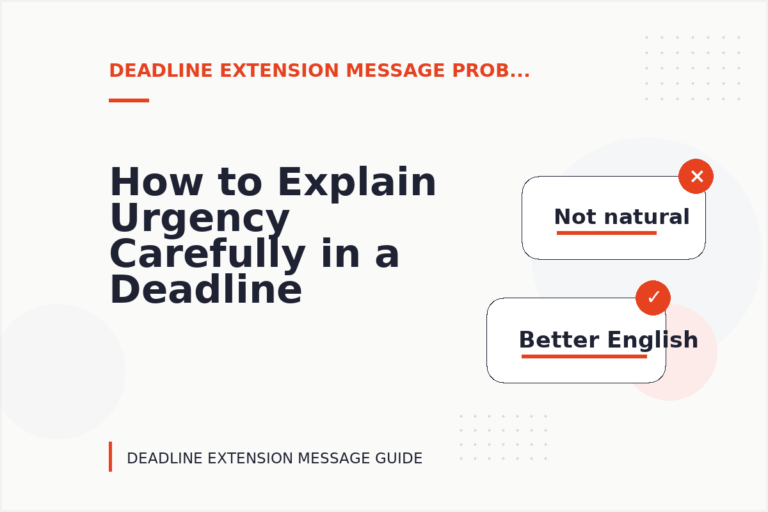 How to Explain Urgency Carefully in a Deadline Extension Message How to Explain Urgency Carefully in a Deadline Extension Message